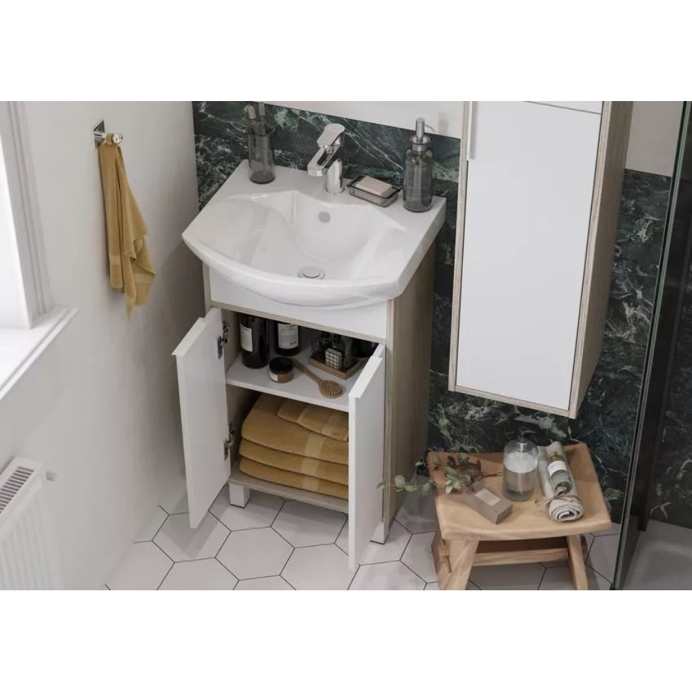 Тумба напольная Aquaton Рико 50,5 с раковиной Смайл Белый / Ясень фабрик 1A2124K1RIB90 Тумба напольная Aquaton Рико 50,5 с раковиной Смайл Белый / Ясень фабрик 1A2124K1RIB90 — изображение 3