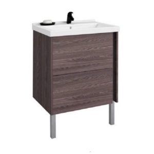 Тумба подвесная Aquaton Стоун 60 с раковиной Миранда Грецкий орех 1A2314K1SXC80