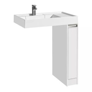 Тумба под стиральную машину напольная Aquaton Лондри 18 Белый глянцевый 1A236101LH010