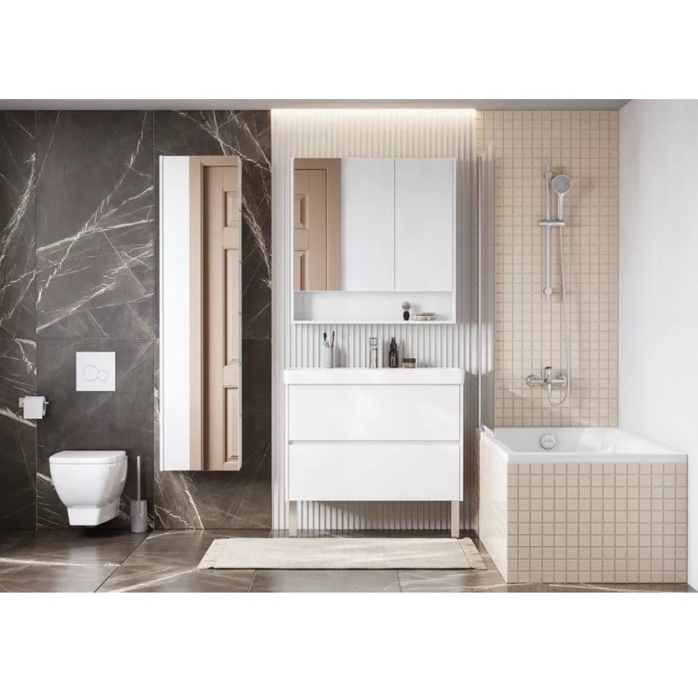 Шкаф зеркальный Aquaton Сканди 85 Белый 1A252302SD010 Шкаф зеркальный Aquaton Сканди 85 Белый 1A252302SD010 — изображение 3