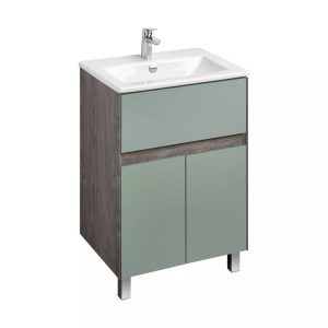 Тумба напольная Aquaton Форест 60 с раковиной Элина Дуб рошелье / Сумеречный голубой 1A2782K0FR9C0