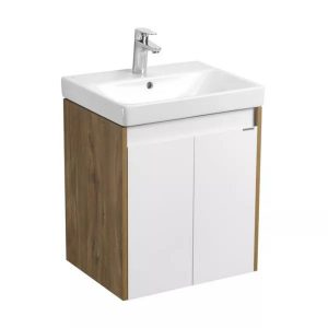 Тумба подвесная Aquaton Сканди Doors 55 с раковиной Адриана Белый / Дуб Рустикальный 1A2788K0SDZ90