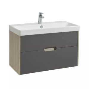 Тумба подвесная Aquaton Оливия 80 с раковиной Адриана Грей / Дуб Ойстер 1A2831K0OLUG0