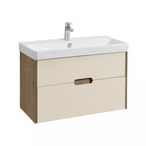 Тумба подвесная Aquaton Оливия 80 с раковиной Адриана Бежевый / Дуб Веллингтон 1A2831K0OLVG0