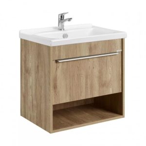 Тумба подвесная Aquaton Хоуп 61 с раковиной Миранда Орех 1A2872K0HP6C0