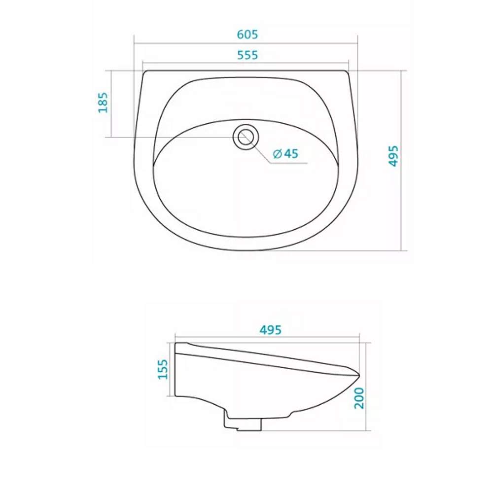 Раковина подвесная Santek Бриз 60,5 Белый глянцевый 1WH110463 Раковина подвесная Santek Бриз 60,5 Белый глянцевый 1WH110463 — изображение 2