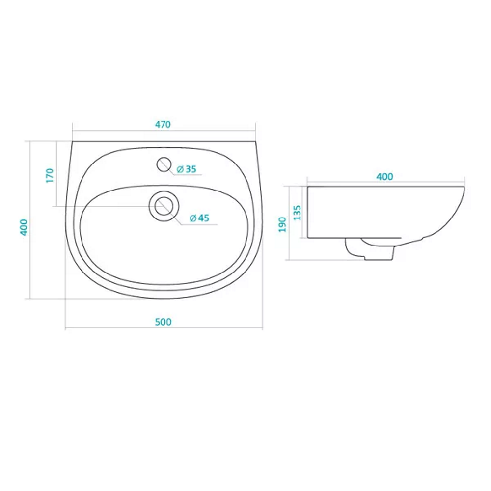 Раковина подвесная Santek Анимо 50 Белый глянцевый 1WH110496 Раковина подвесная Santek Анимо 50 Белый глянцевый 1WH110496 — изображение 2