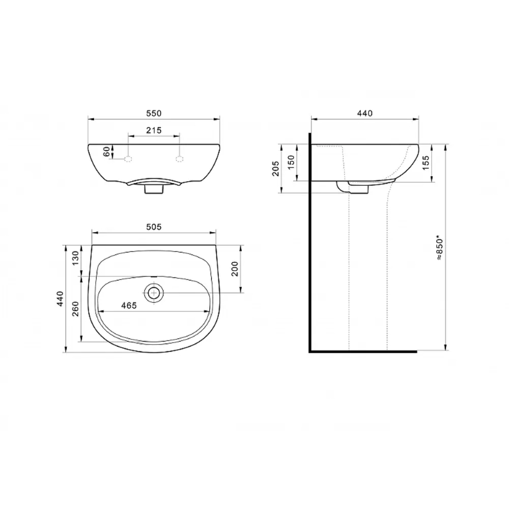 Раковина подвесная Santek Анимо 55 Белый глянцевый 1WH110499 Раковина подвесная Santek Анимо 55 Белый глянцевый 1WH110499 — изображение 5