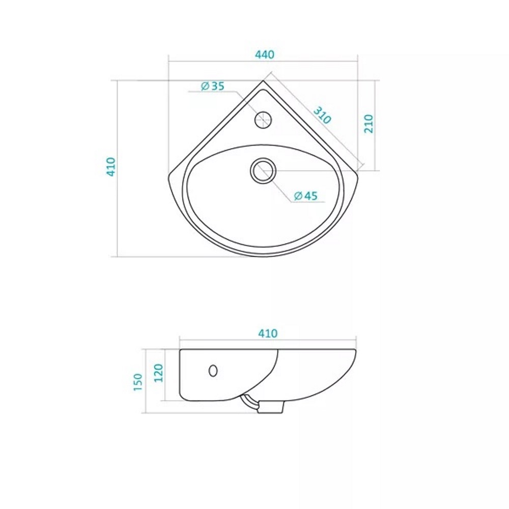 Раковина угловая Santek Ирис 44 Белый глянцевый 1WH110514 Раковина угловая Santek Ирис 44 Белый глянцевый 1WH110514 — изображение 2