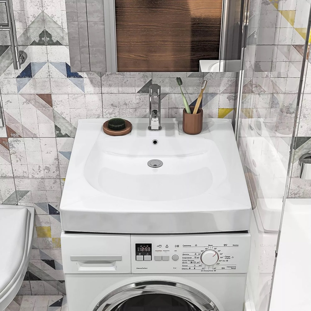 Раковина под стиральную машину Santek Пилот 61,5 Белый глянцевый 1WH301971 Раковина под стиральную машину Santek Пилот 61,5 Белый глянцевый 1WH301971 — изображение 3