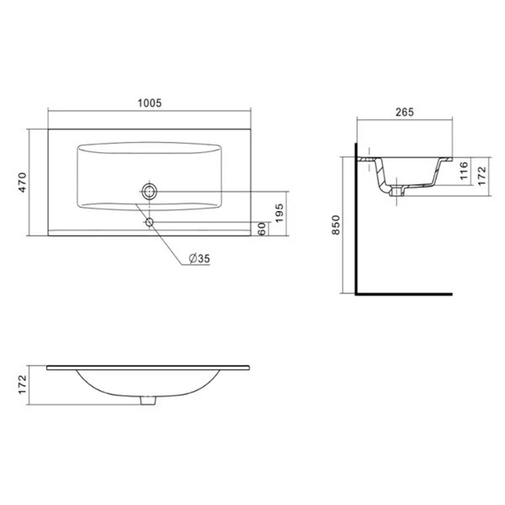 Раковина на мебель Santek Элина 100,5 Белый глянцевый 1WH501627 Раковина на мебель Santek Элина 100,5 Белый глянцевый 1WH501627 — изображение 2
