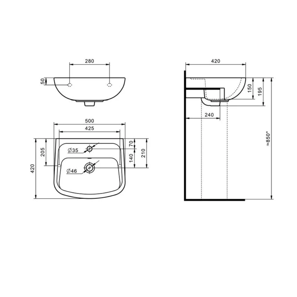 Раковина подвесная Santek Лонги 50 Белый глянцевый 1WH501754 Раковина подвесная Santek Лонги 50 Белый глянцевый 1WH501754 — изображение 5