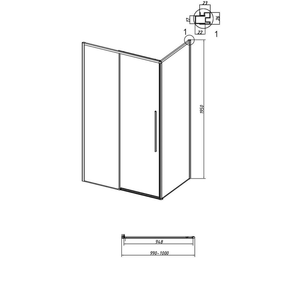 Душевая стенка Grossman Galaxy 100 Черный / Шиншила 200.K33.01.100.21.02 Душевая стенка Grossman Galaxy 100 Черный / Шиншила 200.K33.01.100.21.02 — изображение 5