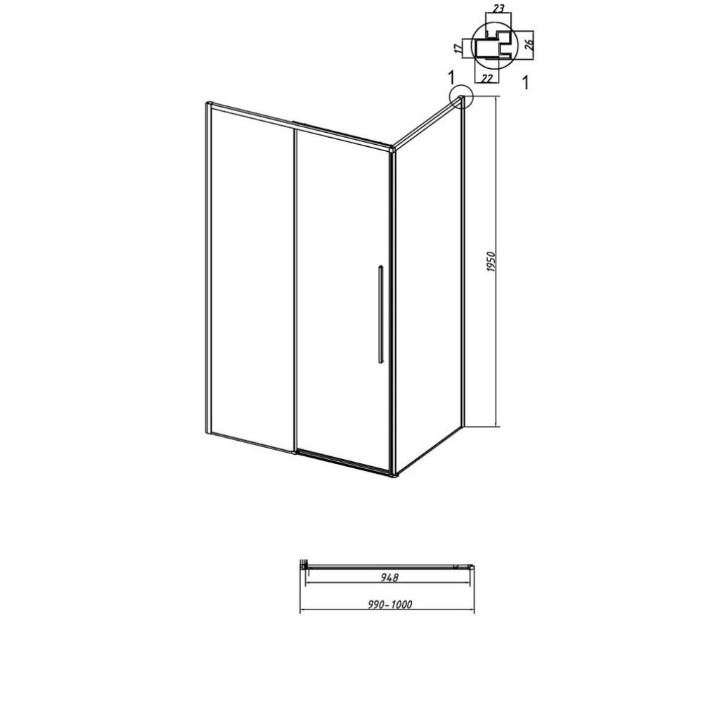 Душевая стенка Grossman Galaxy 100 Черный / Тонированное 200.K33.01.100.21.10 Душевая стенка Grossman Galaxy 100 Черный / Тонированное 200.K33.01.100.21.10 — изображение 5