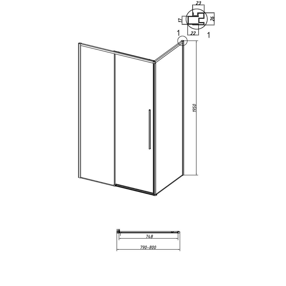 Душевая стенка Grossman Galaxy 80 Черный / Тонированное 200.K33.01.80.21.10 Душевая стенка Grossman Galaxy 80 Черный / Тонированное 200.K33.01.80.21.10 — изображение 5
