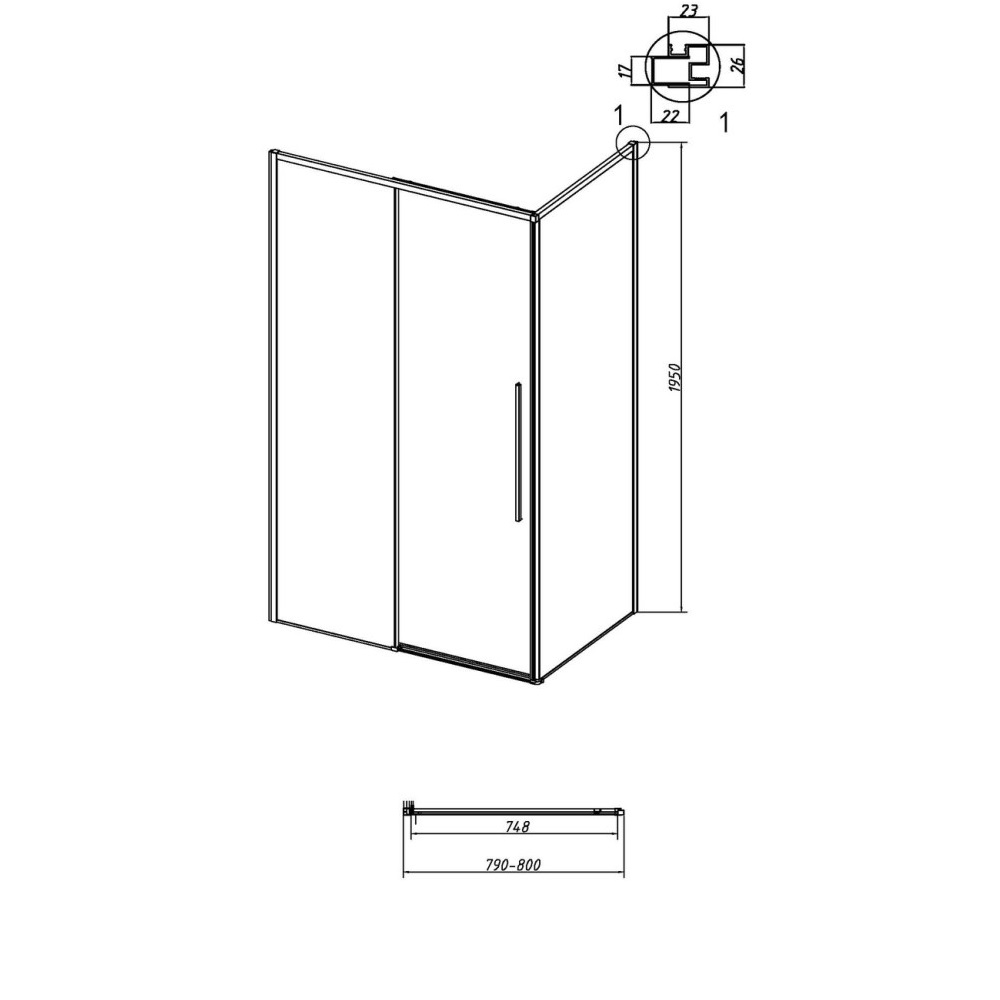 Душевая стенка Grossman Galaxy 80 Графит / Тонированное 200.K33.01.80.42.10 Душевая стенка Grossman Galaxy 80 Графит / Тонированное 200.K33.01.80.42.10 — изображение 5