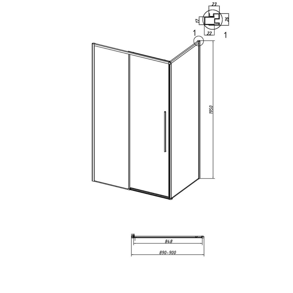Душевая стенка Grossman Galaxy 90 Хром / Шиншила 200.K33.01.90.10.02 Душевая стенка Grossman Galaxy 90 Хром / Шиншила 200.K33.01.90.10.02 — изображение 5