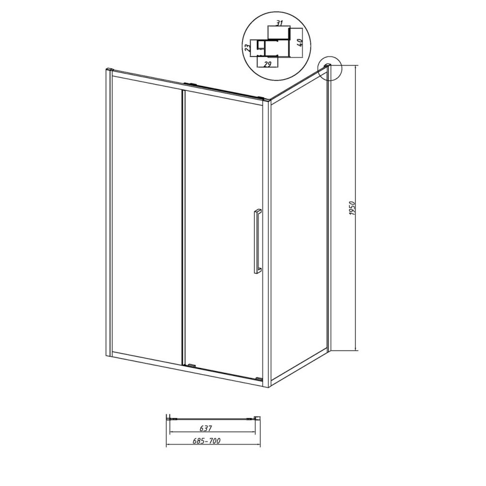 Душевая стенка Grossman Cosmo 70 Графит / Прозрачное 200.K33.02.70.42.00 Душевая стенка Grossman Cosmo 70 Графит / Прозрачное 200.K33.02.70.42.00 — изображение 5