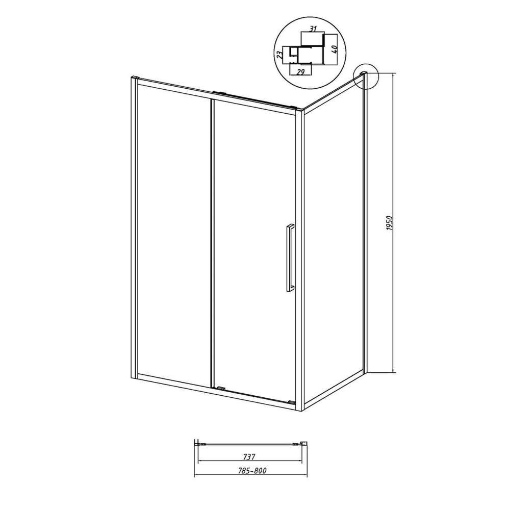 Душевая стенка Grossman Cosmo 80 Хром / Прозрачное 200.K33.02.80.10.00 Душевая стенка Grossman Cosmo 80 Хром / Прозрачное 200.K33.02.80.10.00 — изображение 5