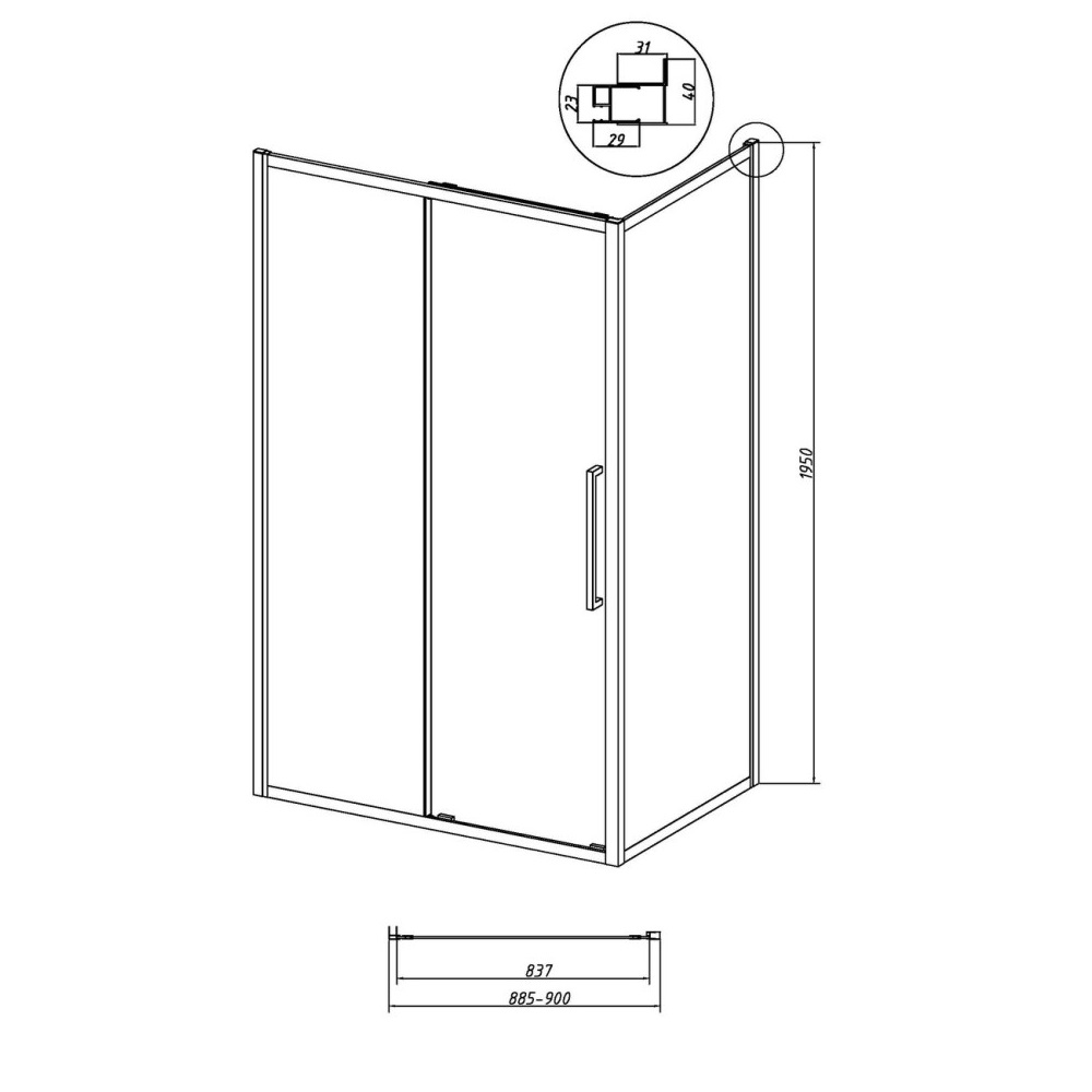 Душевая стенка Grossman Cosmo 90 Черный / Прозрачное 200.K33.02.90.21.00 Душевая стенка Grossman Cosmo 90 Черный / Прозрачное 200.K33.02.90.21.00 — изображение 5