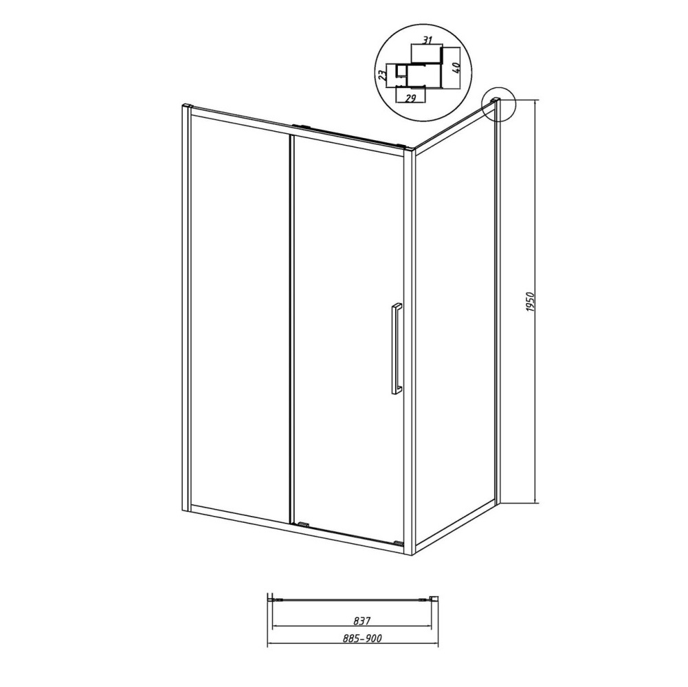 Душевая стенка Grossman Cosmo 90 Черный / Шиншила 200.K33.02.90.21.02 Душевая стенка Grossman Cosmo 90 Черный / Шиншила 200.K33.02.90.21.02 — изображение 5