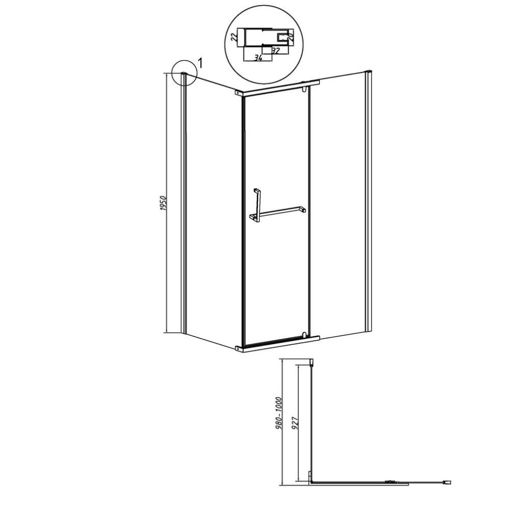 Душевая стенка Grossman Pragma 100 Хром / Шиншила 200.K33.03.100.10.02 Душевая стенка Grossman Pragma 100 Хром / Шиншила 200.K33.03.100.10.02 — изображение 5