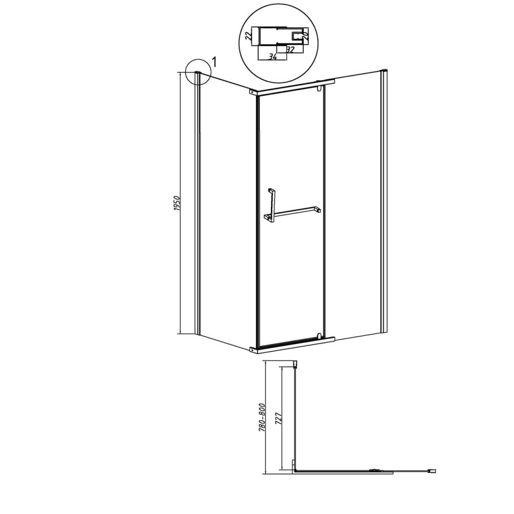 Душевая стенка Grossman Pragma 80 Золото / Прозрачное 200.K33.03.80.32.00 Душевая стенка Grossman Pragma 80 Золото / Прозрачное 200.K33.03.80.32.00 — изображение 5