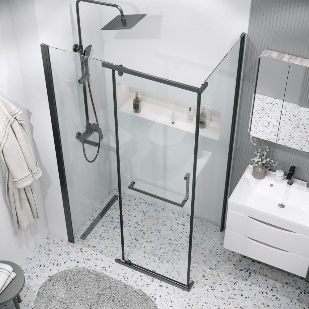 Душевая стенка Grossman Pragma 90 Черный / Прозрачное 200.K33.03.90.21.00 Душевая стенка Grossman Pragma 90 Черный / Прозрачное 200.K33.03.90.21.00 — изображение 4