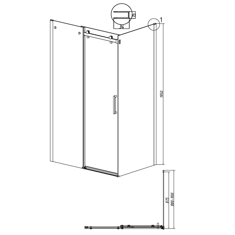 Душевая стенка Grossman Classic 90 Золото / Прозрачное 200.K33.04.90.32.00 Душевая стенка Grossman Classic 90 Золото / Прозрачное 200.K33.04.90.32.00 — изображение 5