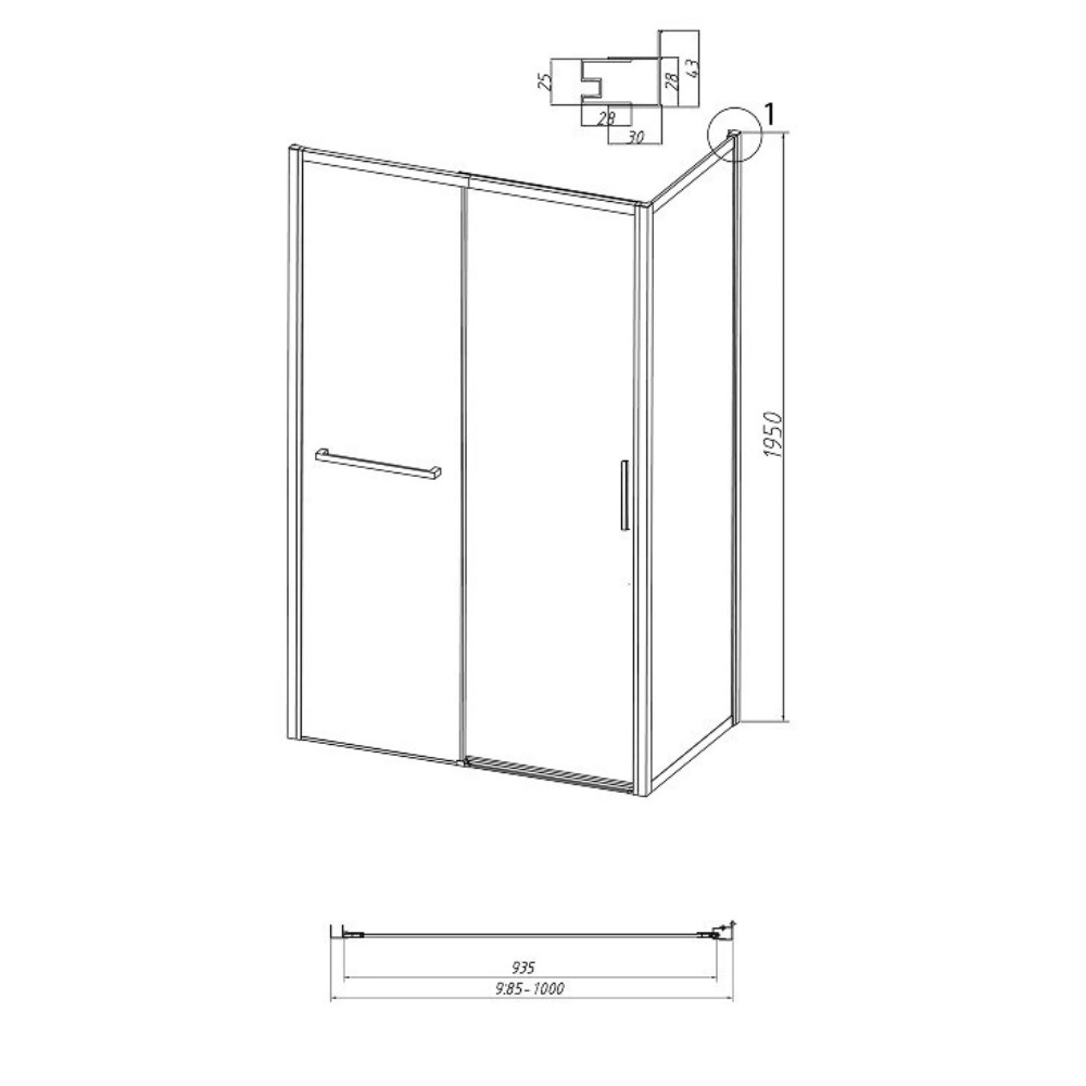 Душевая стенка Grossman Style 100 Черный / Прозрачное 200.K33.05.100.21.00 Душевая стенка Grossman Style 100 Черный / Прозрачное 200.K33.05.100.21.00 — изображение 5