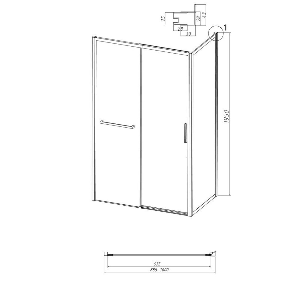 Душевая стенка Grossman Style 100 Черный / Шиншила 200.K33.05.100.21.02 Душевая стенка Grossman Style 100 Черный / Шиншила 200.K33.05.100.21.02 — изображение 5