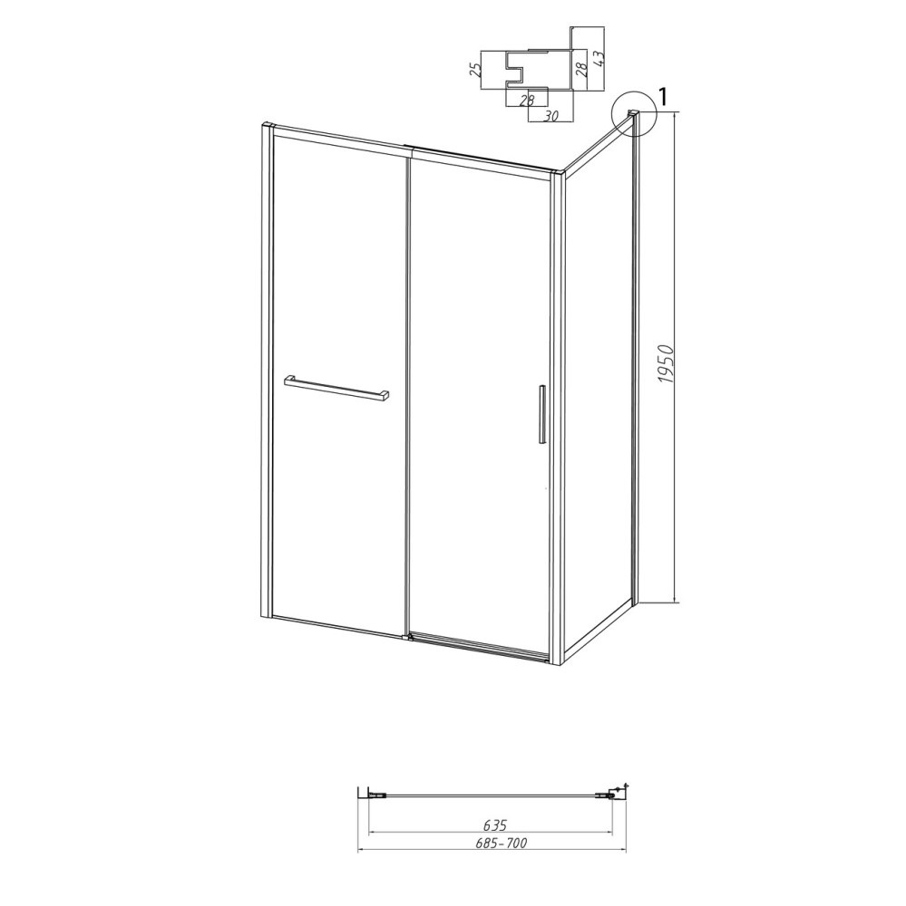 Душевая стенка Grossman Style 70 Хром / Шиншила 200.K33.05.70.10.02 Душевая стенка Grossman Style 70 Хром / Шиншила 200.K33.05.70.10.02 — изображение 5