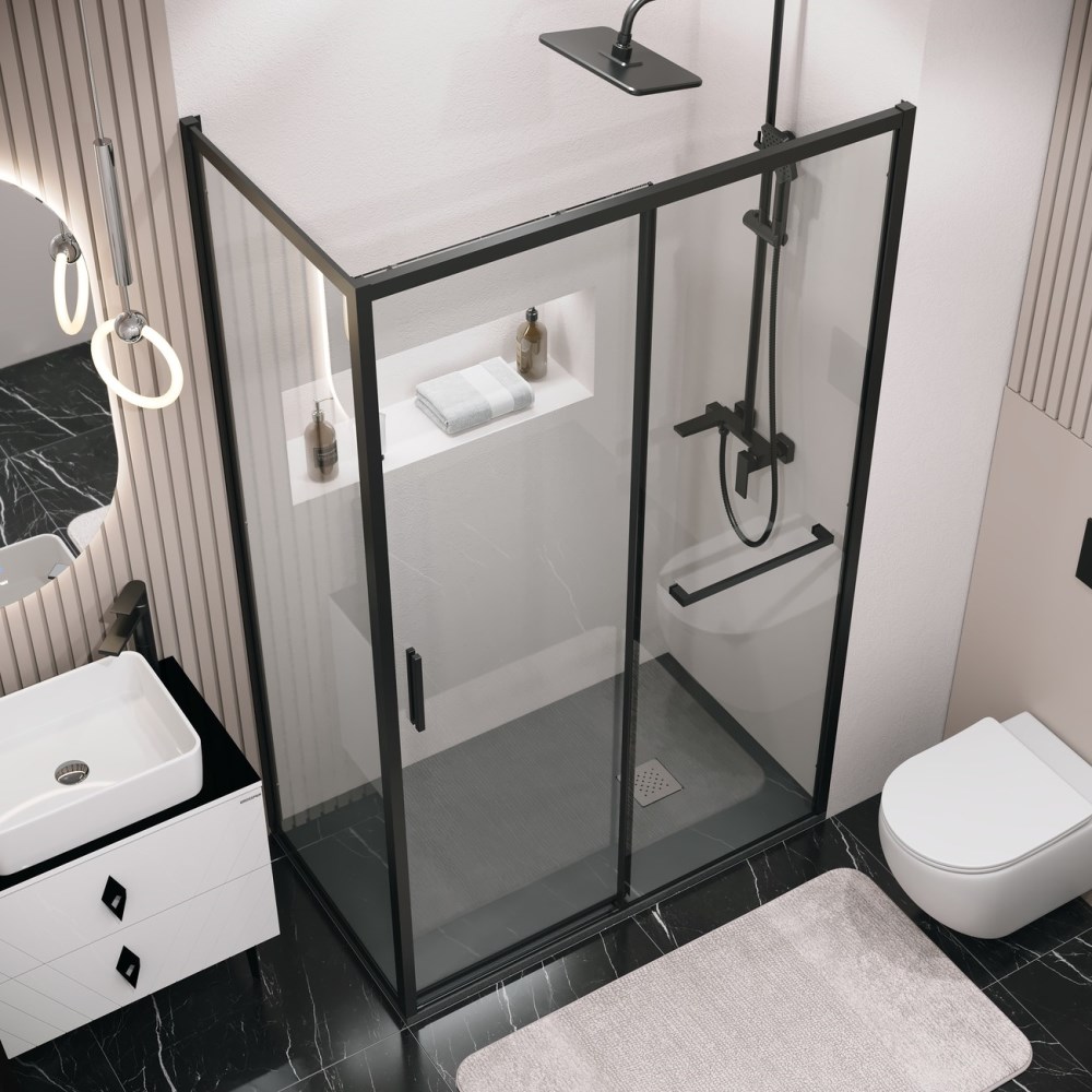 Душевая стенка Grossman Style 90 Черный / Прозрачное 200.K33.05.90.21.00 Душевая стенка Grossman Style 90 Черный / Прозрачное 200.K33.05.90.21.00 — изображение 3