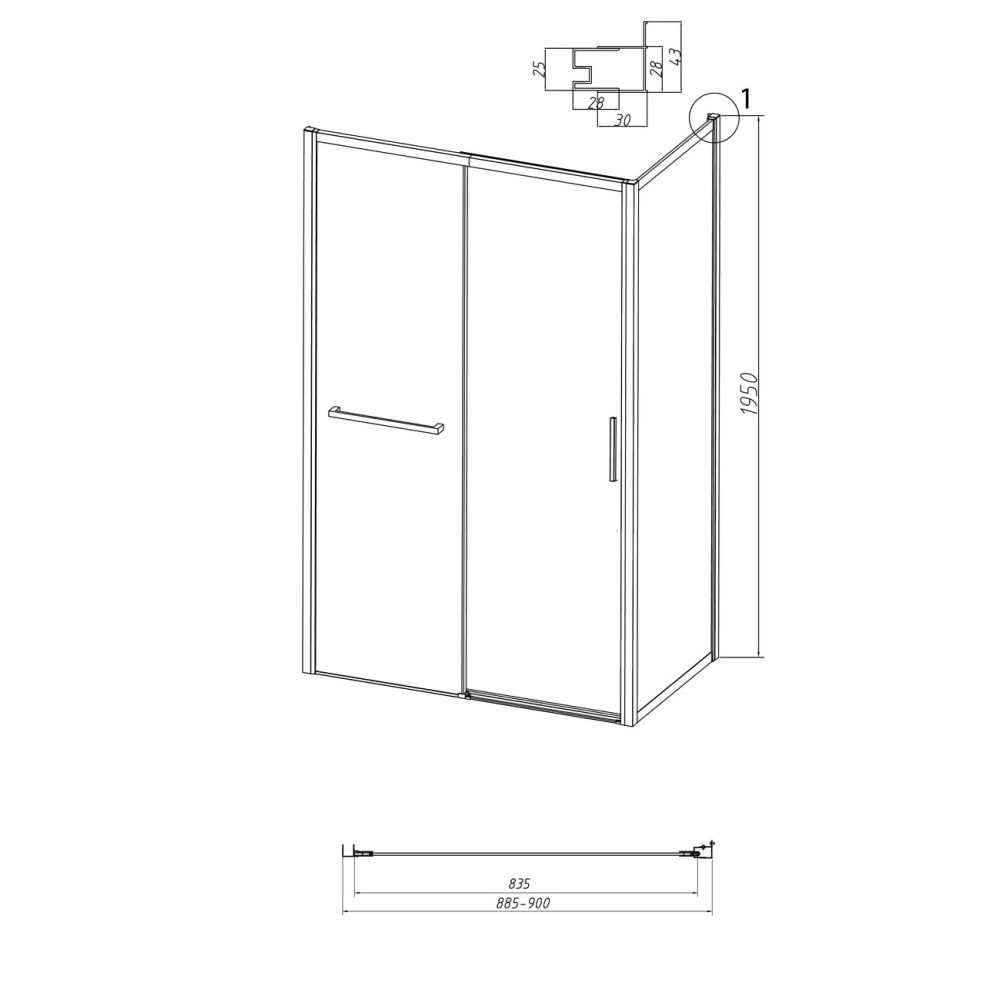 Душевая стенка Grossman Style 90 Черный / Прозрачное 200.K33.05.90.21.00 Душевая стенка Grossman Style 90 Черный / Прозрачное 200.K33.05.90.21.00 — изображение 5