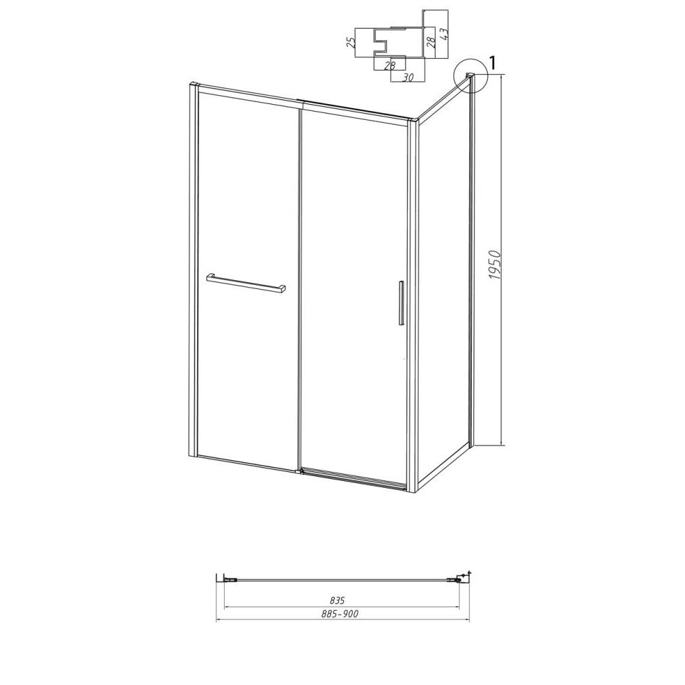 Душевая стенка Grossman Style 90 Черный / Тонированное 200.K33.05.90.21.10 Душевая стенка Grossman Style 90 Черный / Тонированное 200.K33.05.90.21.10 — изображение 5