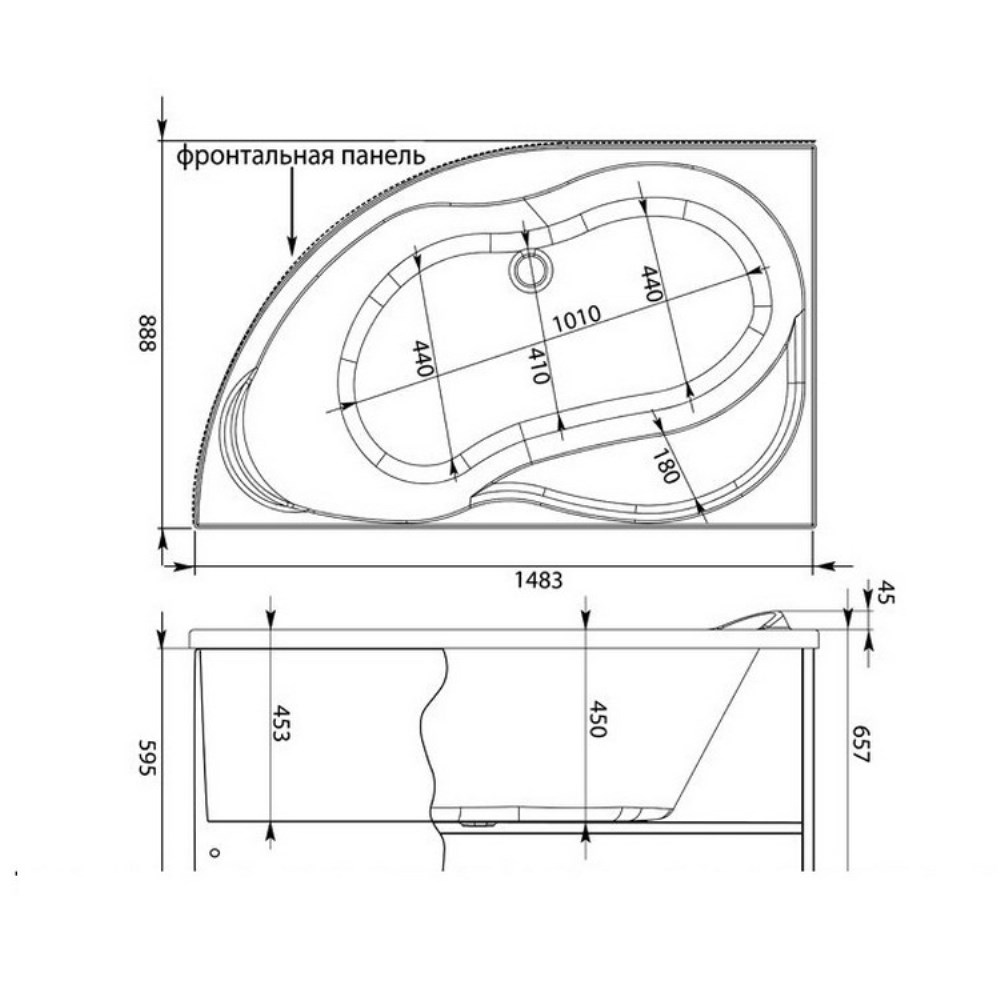 Ванна акриловая Aquanet Graciosa 150х90 правая Белый 203941 Ванна акриловая Aquanet Graciosa 150х90 правая Белый 203941 — изображение 5