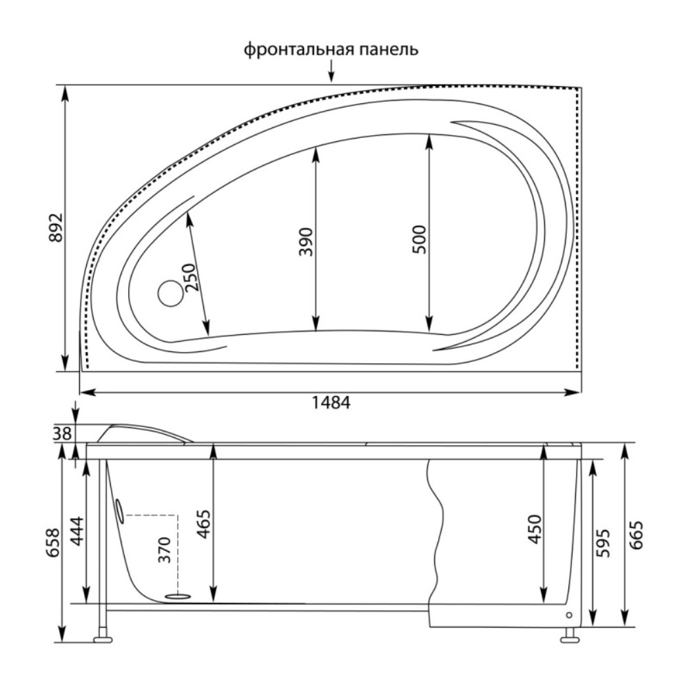 Ванна акриловая Aquanet Maldiva 150х90 левая Белый 204001 Ванна акриловая Aquanet Maldiva 150х90 левая Белый 204001 — изображение 5