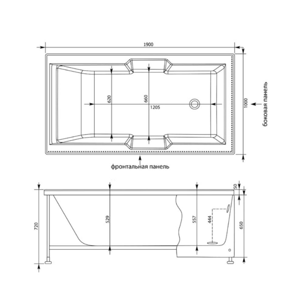 Ванна акриловая Aquanet Vega 190х100 Белый 204046 Ванна акриловая Aquanet Vega 190х100 Белый 204046 — изображение 4