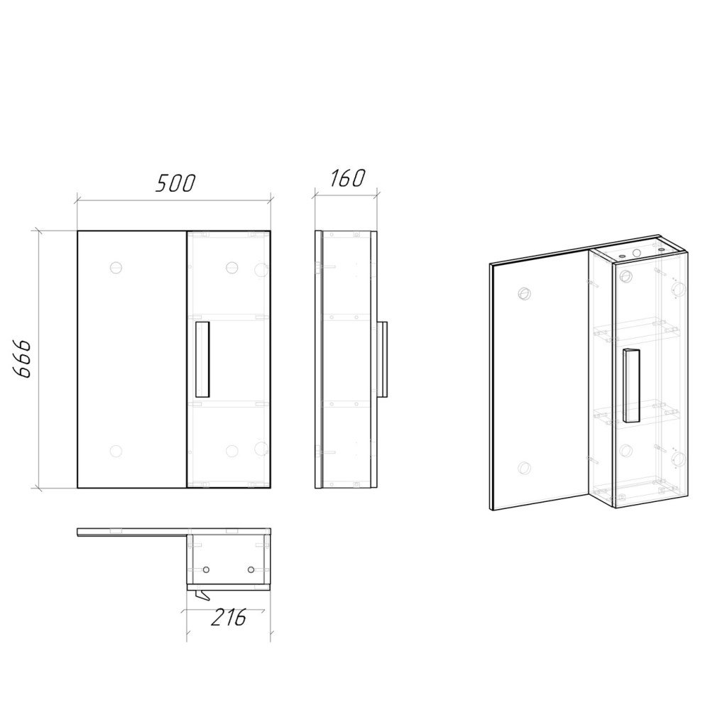 Шкаф зеркальный Grossman Нео 50 Белый глянцевый 205021 Шкаф зеркальный Grossman Нео 50 Белый глянцевый 205021 — изображение 4