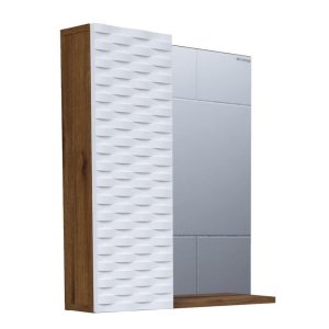 Шкаф зеркальный Grossman Альба 65 левый Веллингтон / Белый 206501