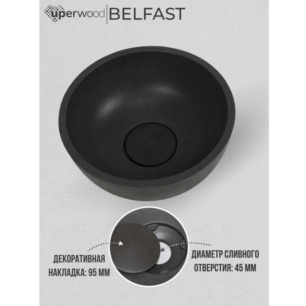 Раковина накладная Uperwood Belfast 30 Графит матовый 2091020327 Раковина накладная Uperwood Belfast 30 Графит матовый 2091020327 — изображение 3