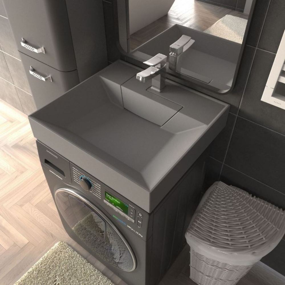 Раковина над стиральной машиной Uperwood Top 60 Серый матовый 2091021040 Раковина над стиральной машиной Uperwood Top 60 Серый матовый 2091021040 — изображение 2