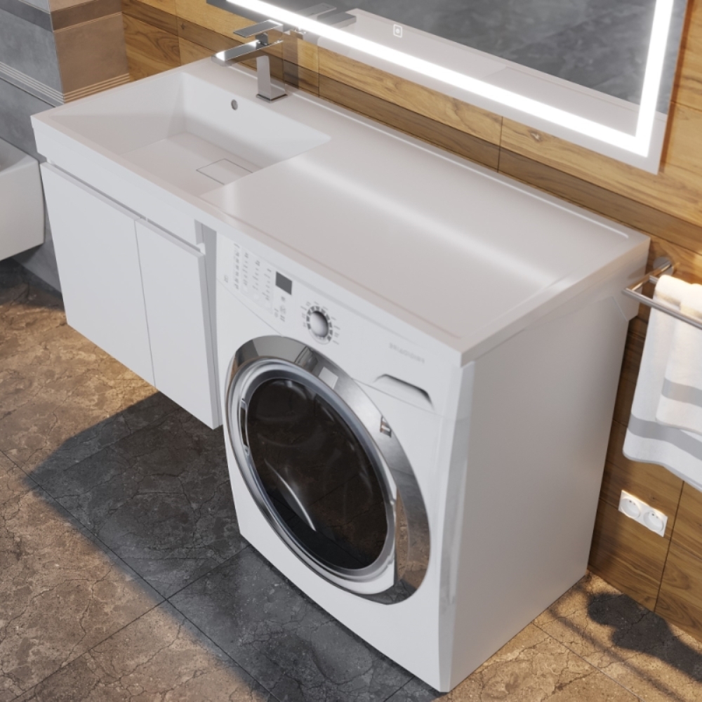 Раковина над стиральной машиной Uperwood Magenta 120 левая Белый глянцевый 2490000010 Раковина над стиральной машиной Uperwood Magenta 120 левая Белый глянцевый 2490000010 — изображение 3