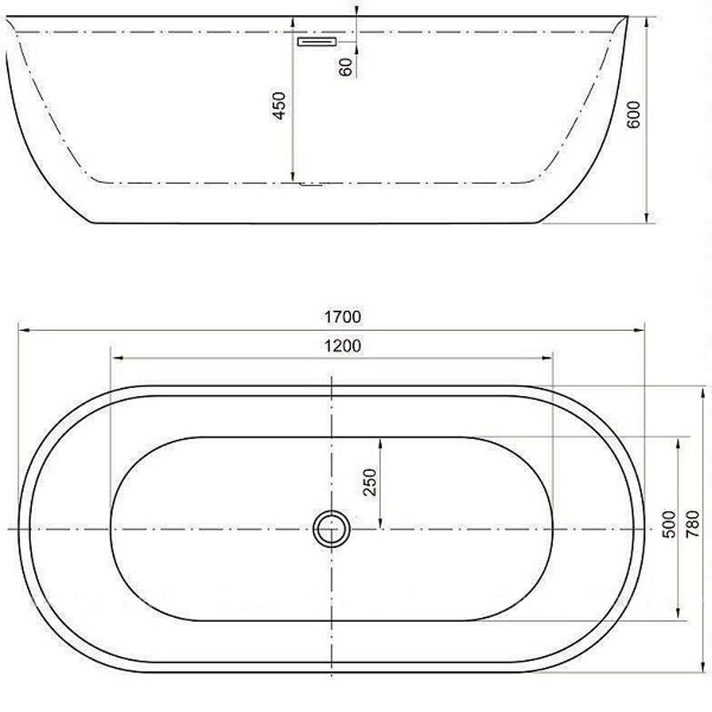 Ванна акриловая Aquanet Delight 170х78 Белый / Черный 289723 Ванна акриловая Aquanet Delight 170х78 Белый / Черный 289723 — изображение 4