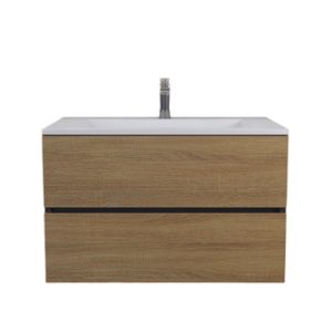 Тумба подвесная Uperwood Barsa 80 с раковиной Черный / Дуб сонома 290000013