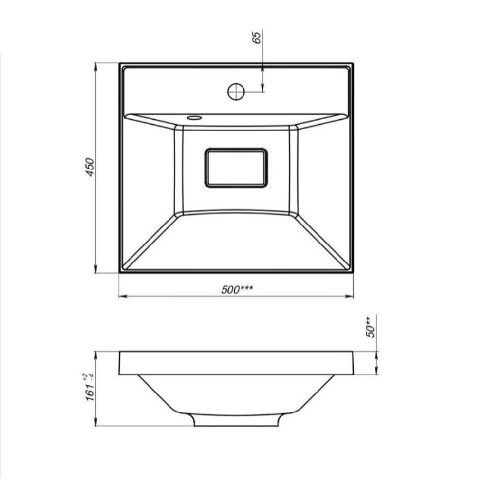 Раковина на мебель Uperwood Classic New 50 Белый глянцевый 2910210024 Раковина на мебель Uperwood Classic New 50 Белый глянцевый 2910210024 — изображение 3