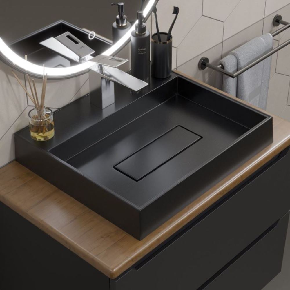 Раковина накладная Uperwood Tanos Quartz 50 Черный матовый 291030050 Раковина накладная Uperwood Tanos Quartz 50 Черный матовый 291030050 — изображение 3