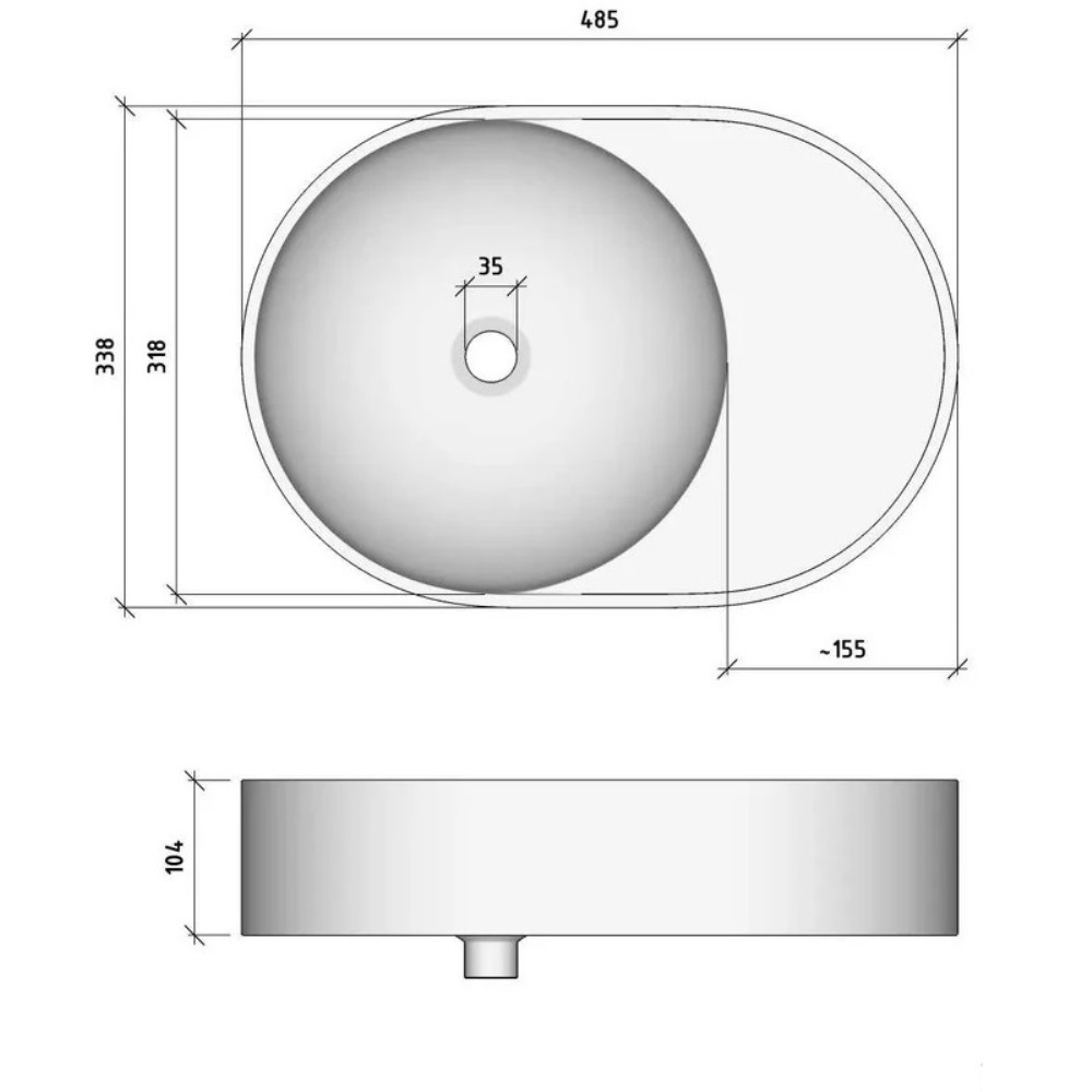 Раковина накладная Uperwood Luna 48,5 Белый глянцевый 2911020343 Раковина накладная Uperwood Luna 48,5 Белый глянцевый 2911020343 — изображение 4