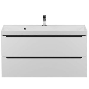 Тумба подвесная Uperwood Tanos 100 с раковиной Белый / Графит 29111020233