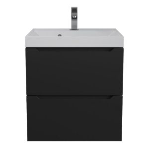 Тумба подвесная Uperwood Tanos 50 с раковиной Черный матовый 29111020235